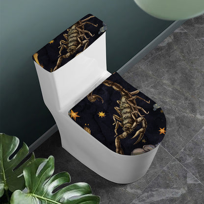 Watercolor Scorpio Zodiac Sign Print Toilet Lid And Tank Cover Set