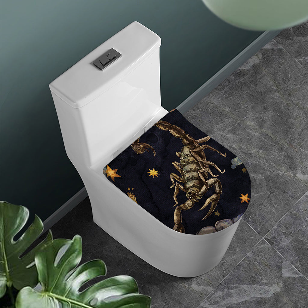Watercolor Scorpio Zodiac Sign Print Toilet Lid Cover