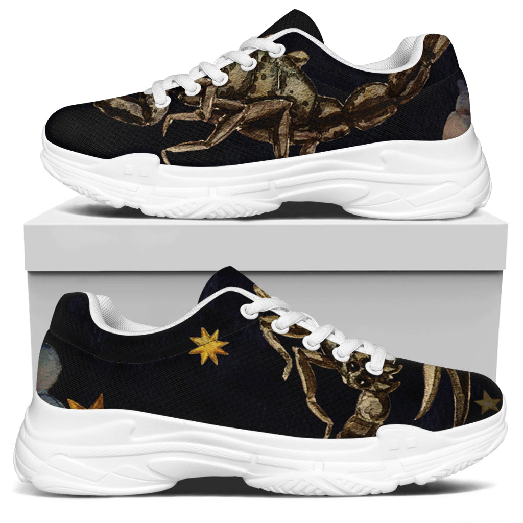 Watercolor Scorpio Zodiac Sign Print White Chunky Shoes