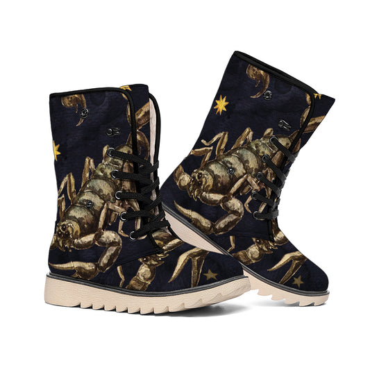 Watercolor Scorpio Zodiac Sign Print Winter Boots