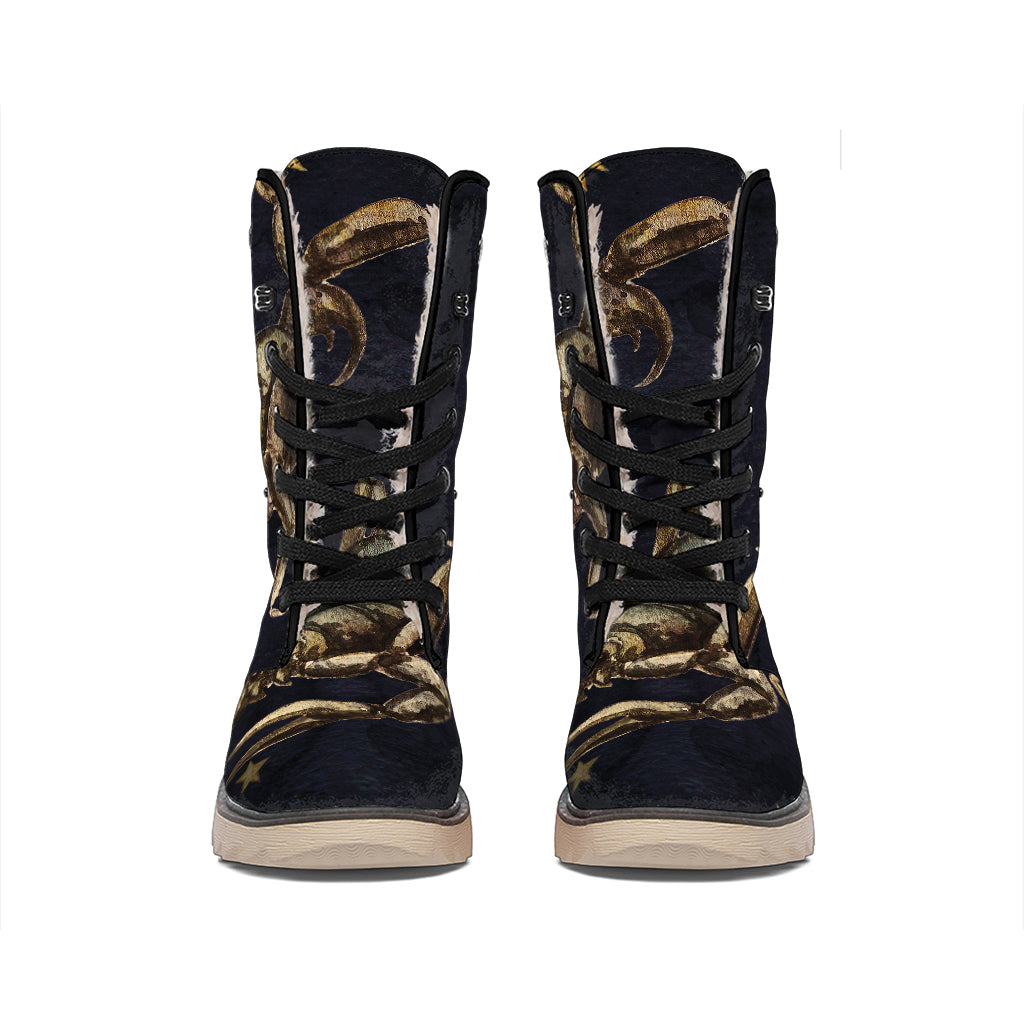 Watercolor Scorpio Zodiac Sign Print Winter Boots