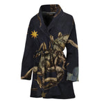 Watercolor Scorpio Zodiac Sign Print Women's Bathrobe