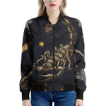 Watercolor Scorpio Zodiac Sign Print Women's Bomber Jacket