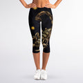 Watercolor Scorpio Zodiac Sign Print Women's Capri Leggings
