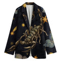 Watercolor Scorpio Zodiac Sign Print Women's Cotton Blazer