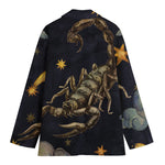 Watercolor Scorpio Zodiac Sign Print Women's Cotton Blazer