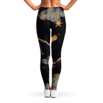 Watercolor Scorpio Zodiac Sign Print Women's Leggings