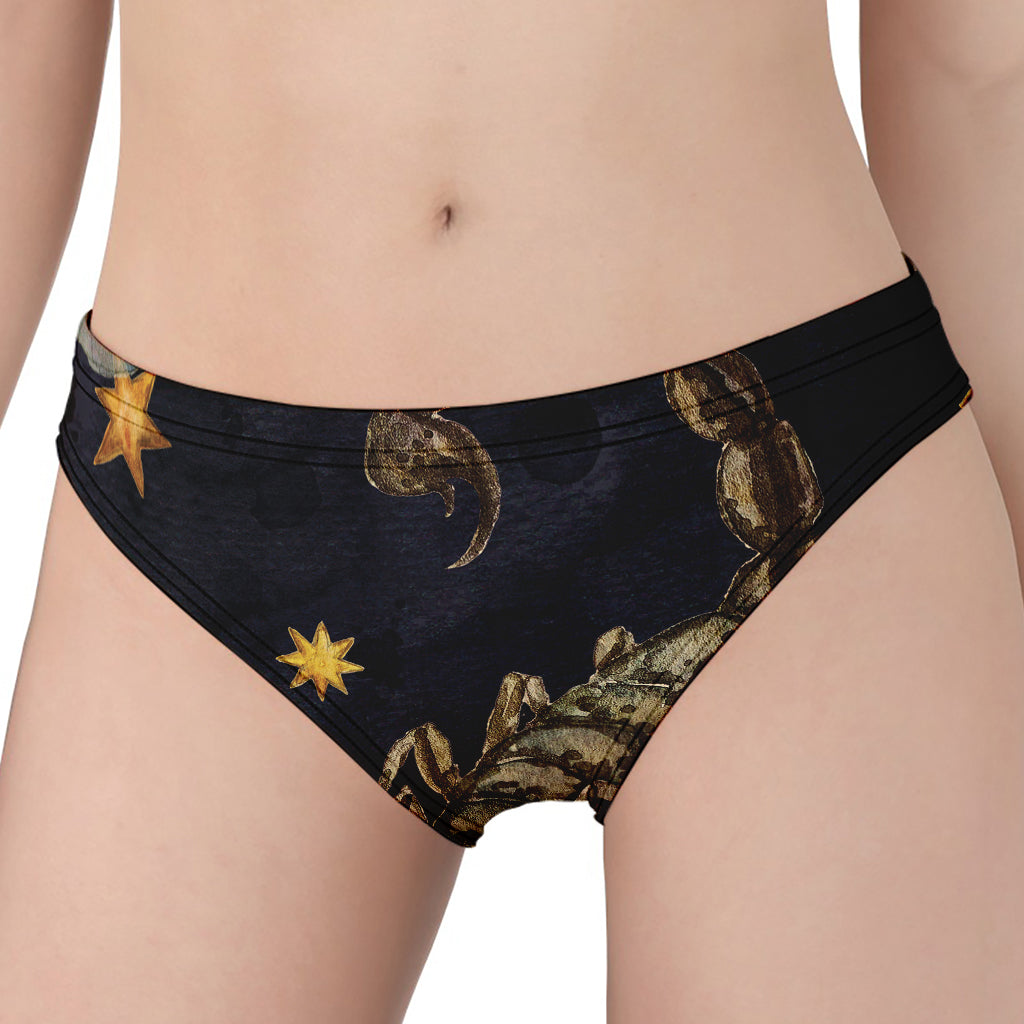 Watercolor Scorpio Zodiac Sign Print Women's Panties