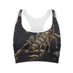Watercolor Scorpio Zodiac Sign Print Women's Sports Bra