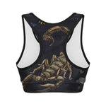 Watercolor Scorpio Zodiac Sign Print Women's Sports Bra