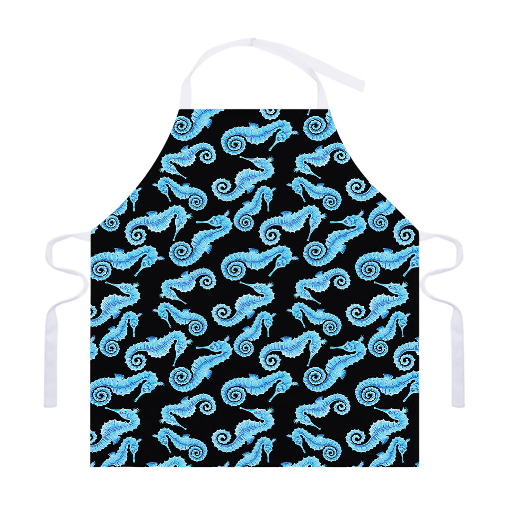Watercolor Seahorse Pattern Print Adjustable Apron