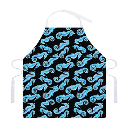Watercolor Seahorse Pattern Print Adjustable Apron