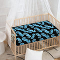 Watercolor Seahorse Pattern Print Baby Crib Sheet