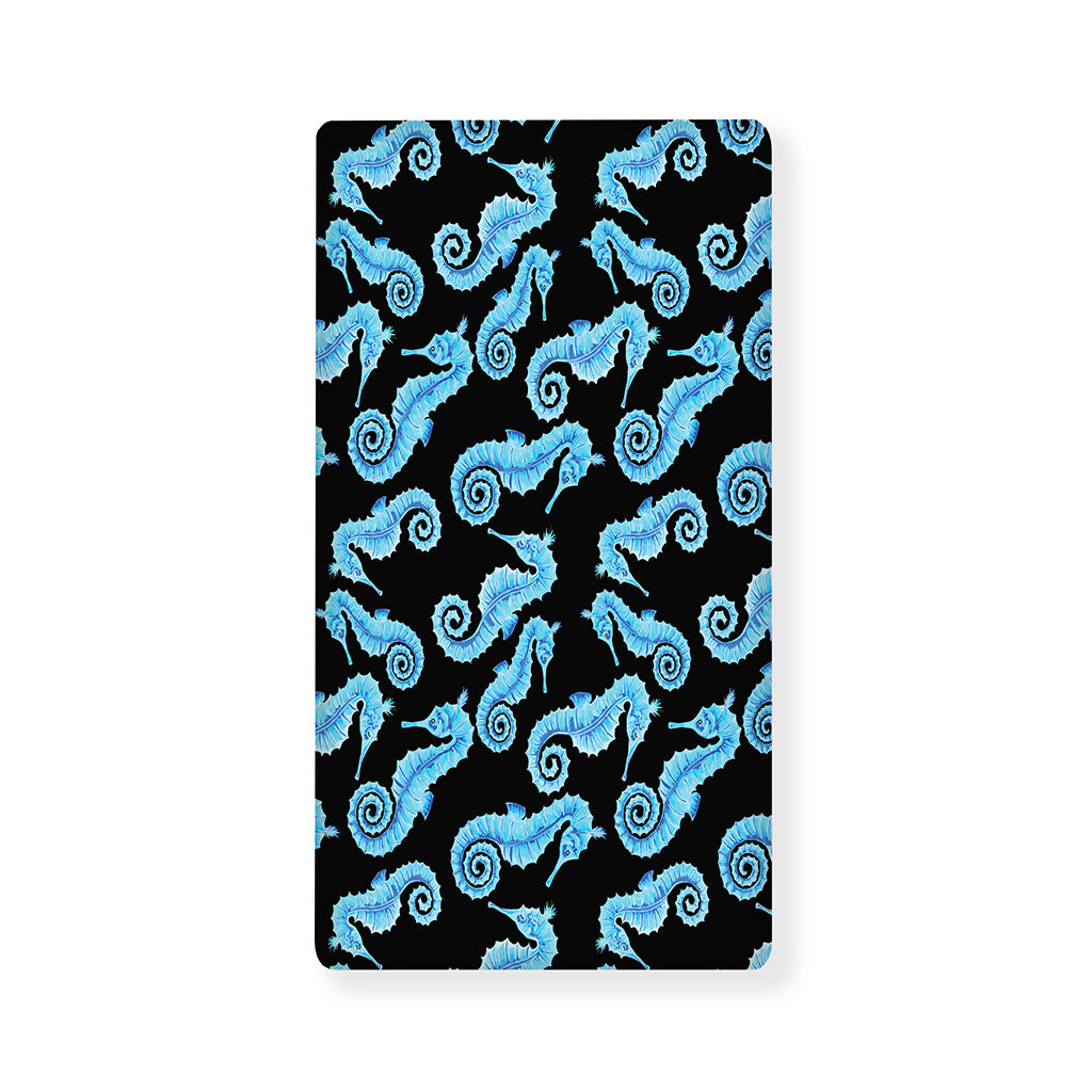 Watercolor Seahorse Pattern Print Baby Crib Sheet