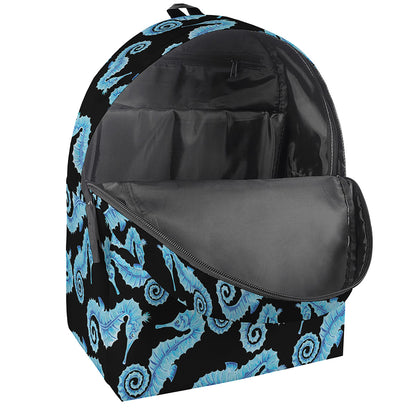 Watercolor Seahorse Pattern Print Backpack