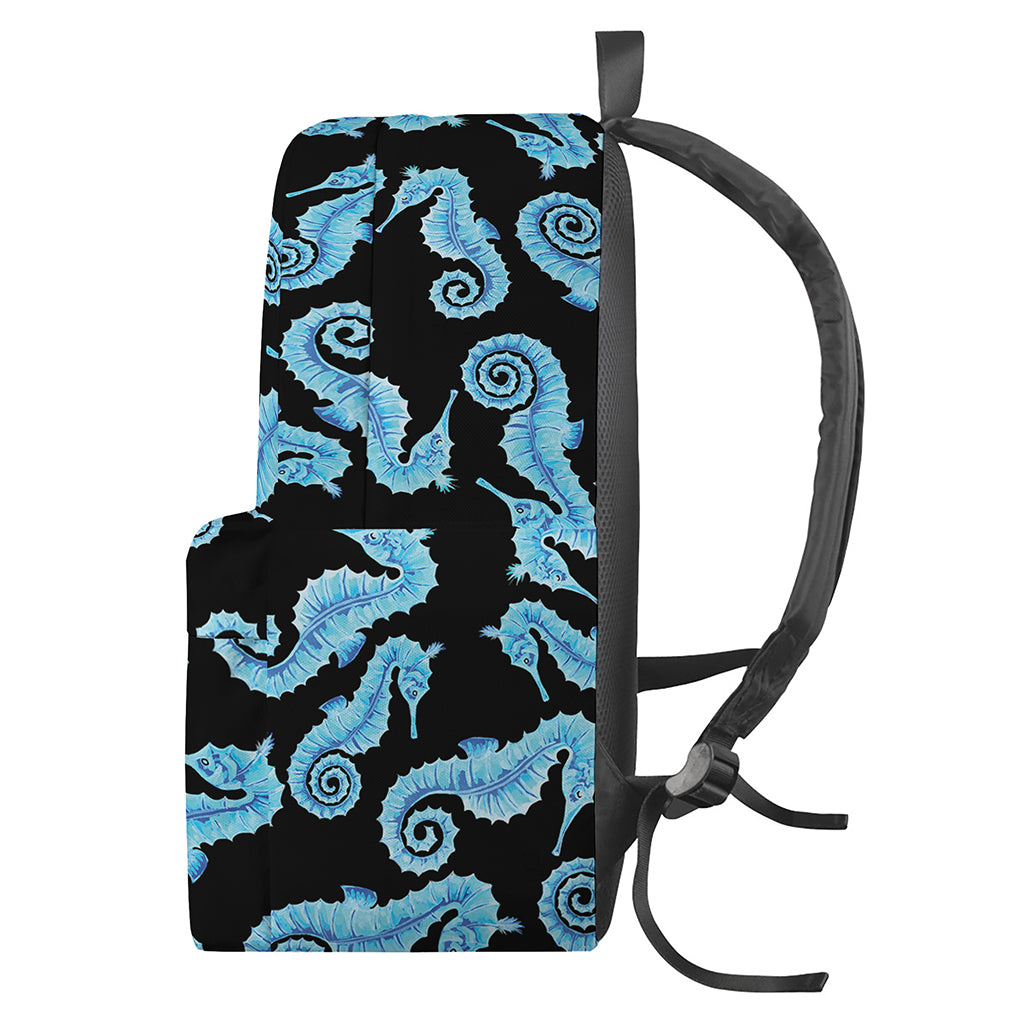 Watercolor Seahorse Pattern Print Backpack