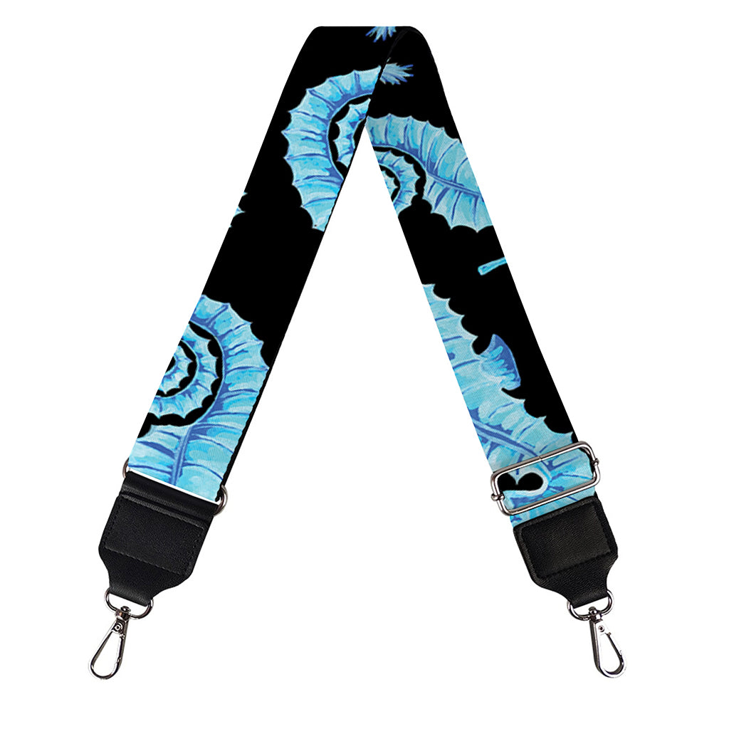 Watercolor Seahorse Pattern Print Bag Strap