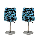 Watercolor Seahorse Pattern Print Bar Stool Covers