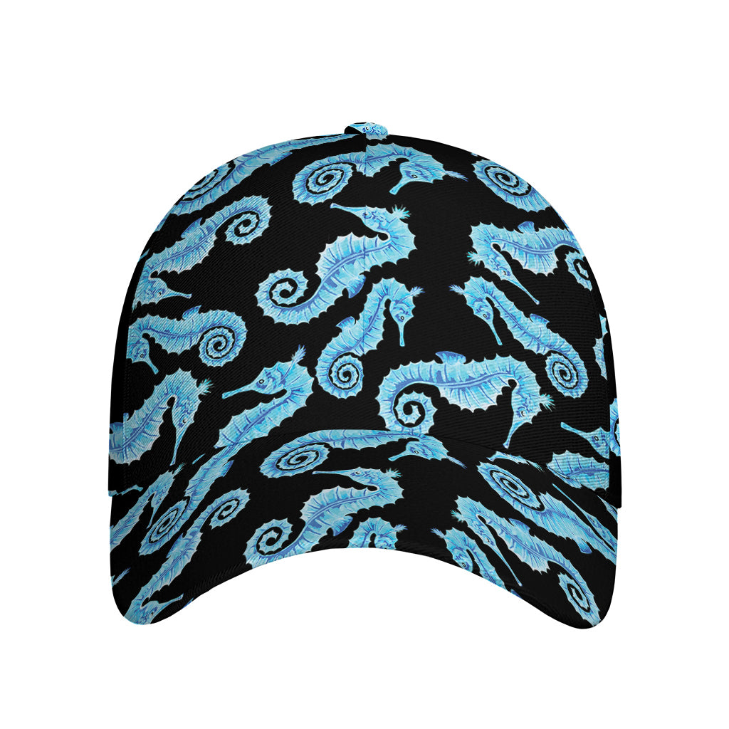 Watercolor Seahorse Pattern Print Baseball Cap
