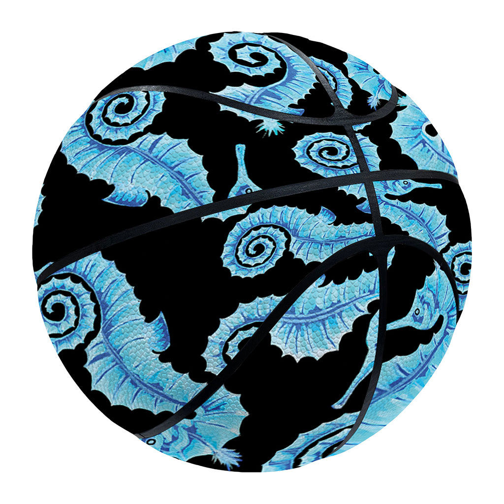 Watercolor Seahorse Pattern Print Basketball