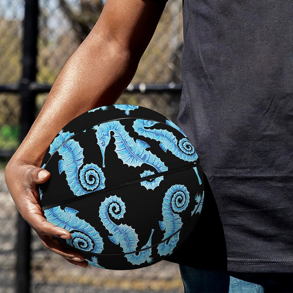 Watercolor Seahorse Pattern Print Basketball