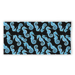 Watercolor Seahorse Pattern Print Beach Towel