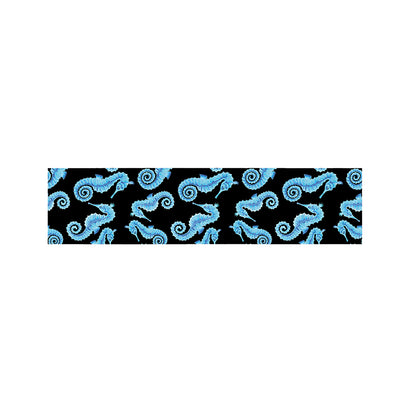 Watercolor Seahorse Pattern Print Bed Runner