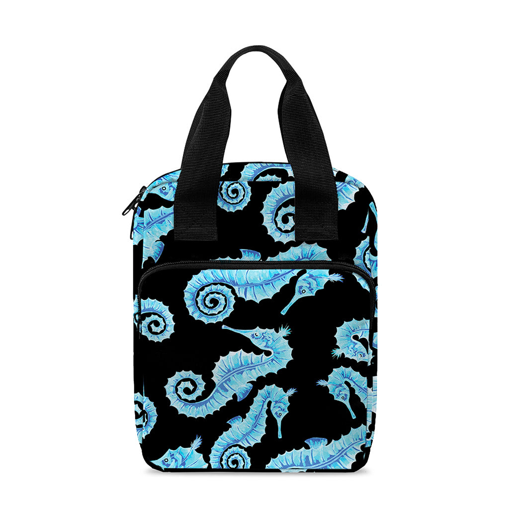 Watercolor Seahorse Pattern Print Bible Tote Bag