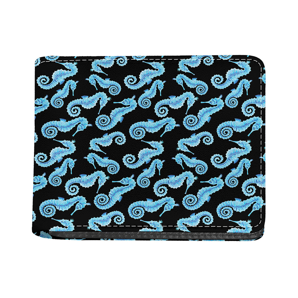 Watercolor Seahorse Pattern Print Bifold Wallet