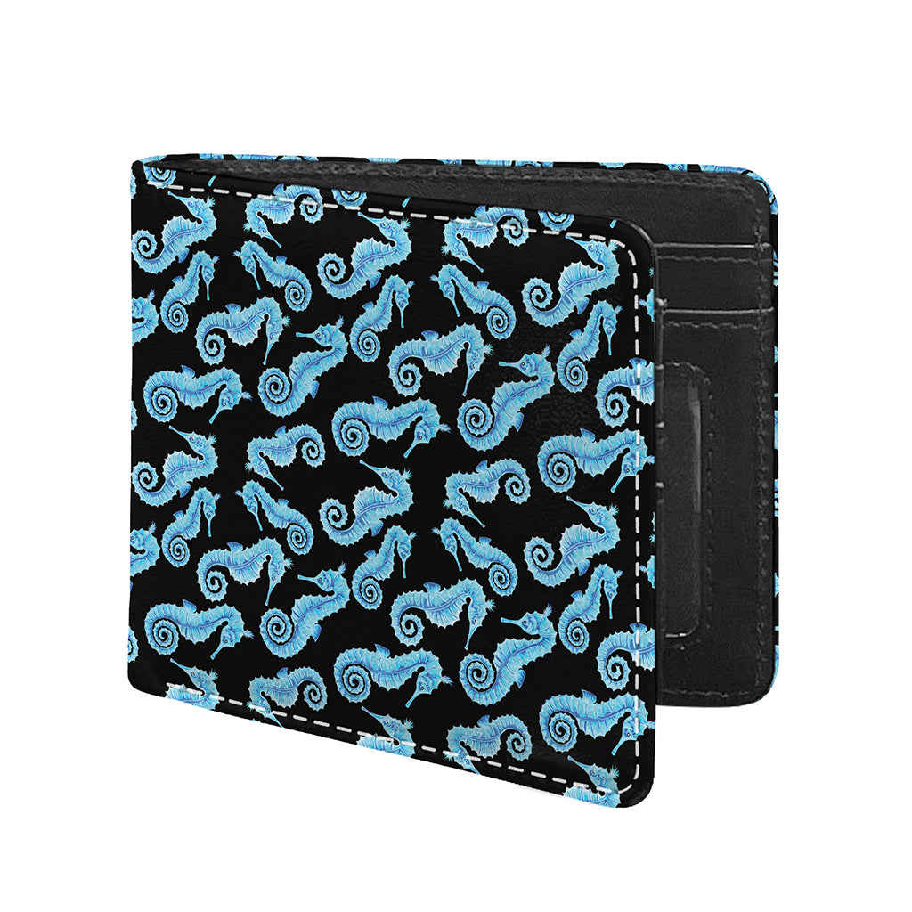 Watercolor Seahorse Pattern Print Bifold Wallet