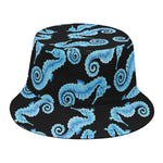 Watercolor Seahorse Pattern Print Bucket Hat