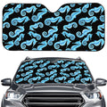 Watercolor Seahorse Pattern Print Car Windshield Sun Shade