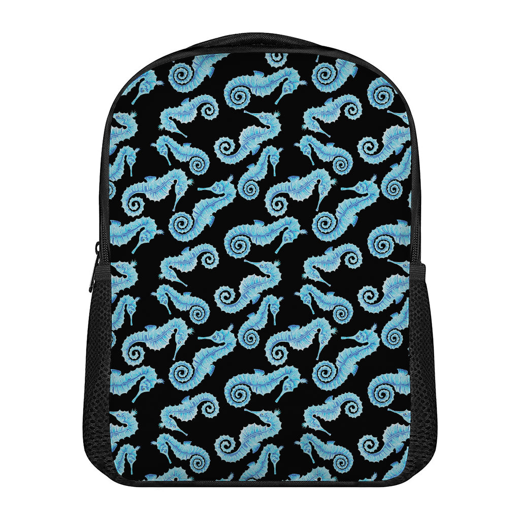 Watercolor Seahorse Pattern Print Casual Backpack