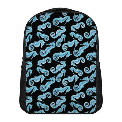 Watercolor Seahorse Pattern Print Casual Backpack