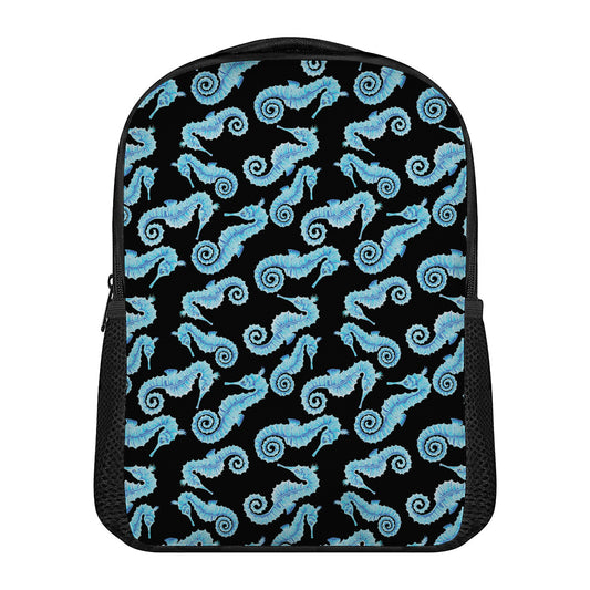Watercolor Seahorse Pattern Print Casual Backpack