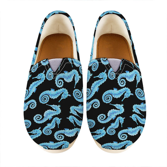 Watercolor Seahorse Pattern Print Casual Shoes