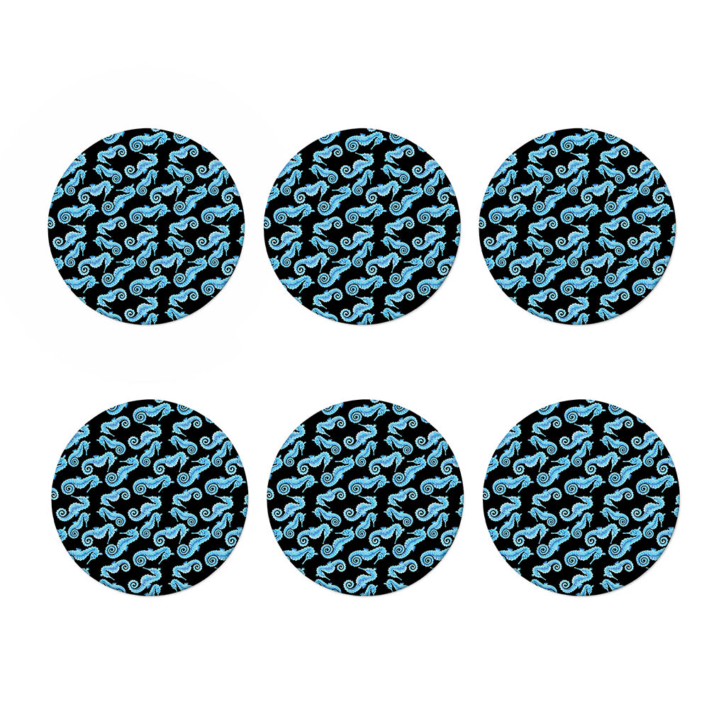 Watercolor Seahorse Pattern Print Coaster Set