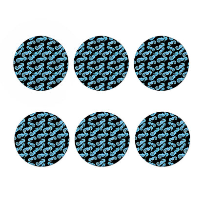 Watercolor Seahorse Pattern Print Coaster Set
