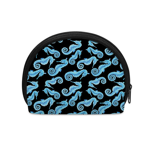 Watercolor Seahorse Pattern Print Coin Purse
