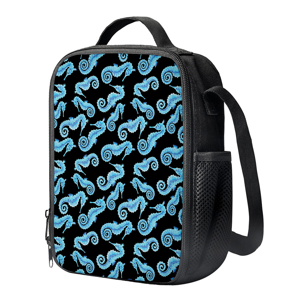 Watercolor Seahorse Pattern Print Crossbody Lunch Bag