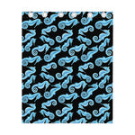 Watercolor Seahorse Pattern Print Curtain