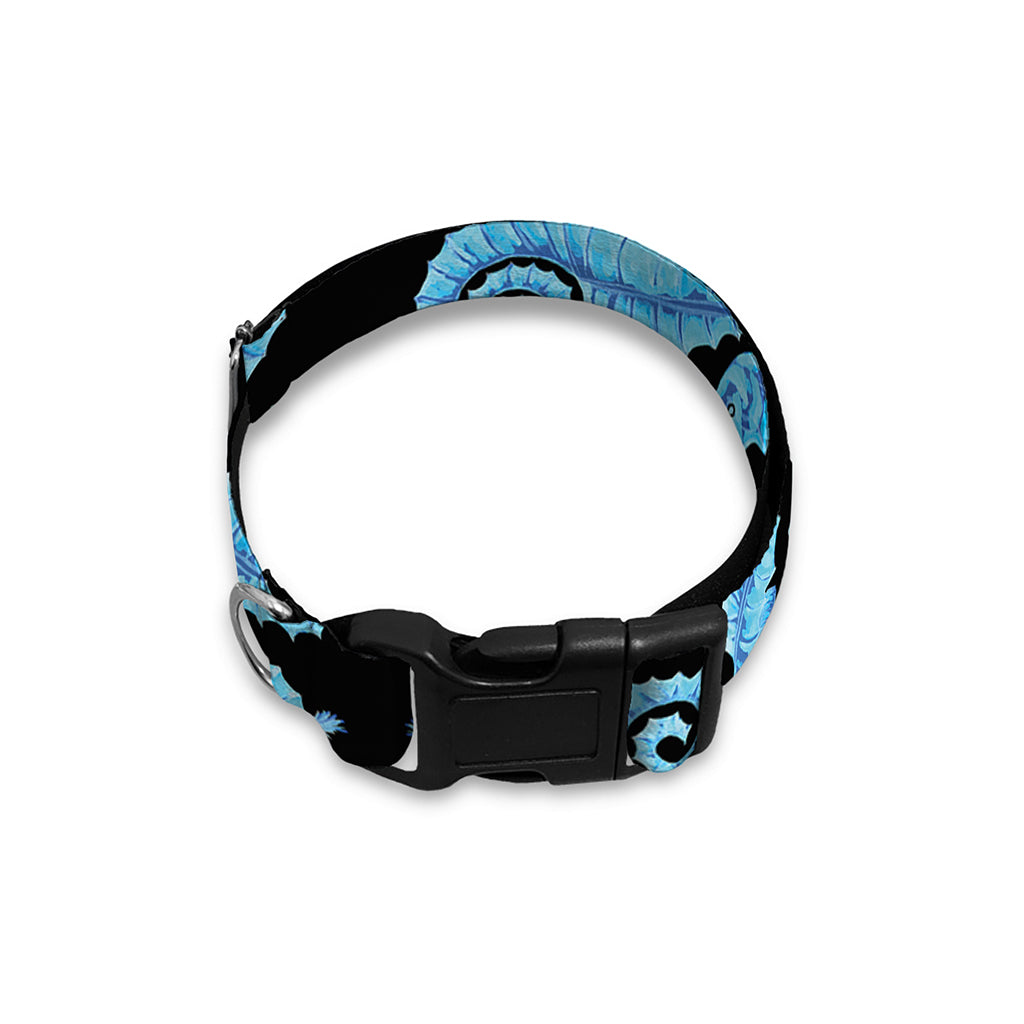 Watercolor Seahorse Pattern Print Dog Collar