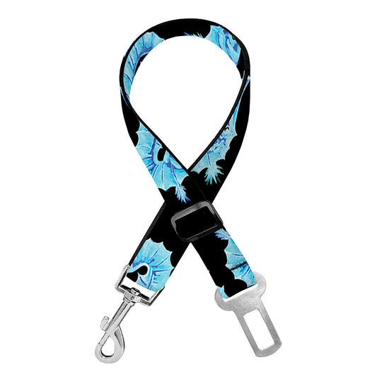 Watercolor Seahorse Pattern Print Dog Seat Belt