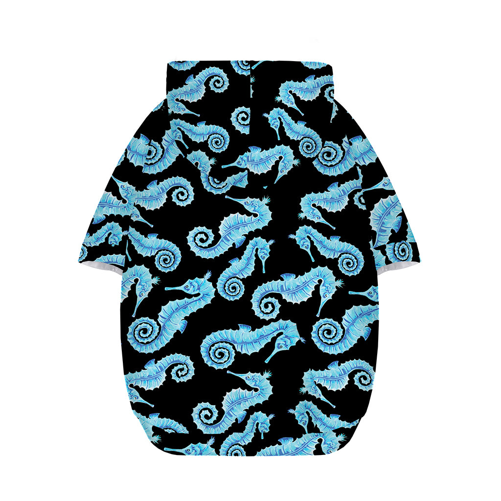 Watercolor Seahorse Pattern Print Dog Zip Up Hoodie