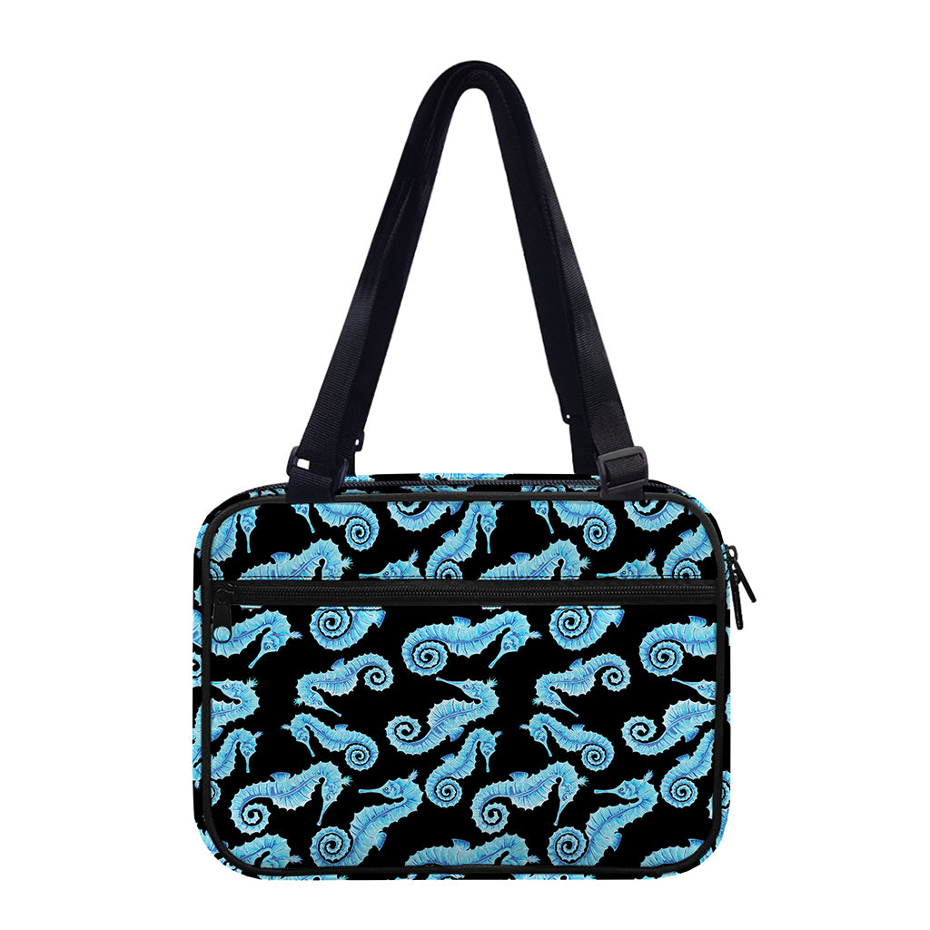 Watercolor Seahorse Pattern Print Double Strap Bible Bag