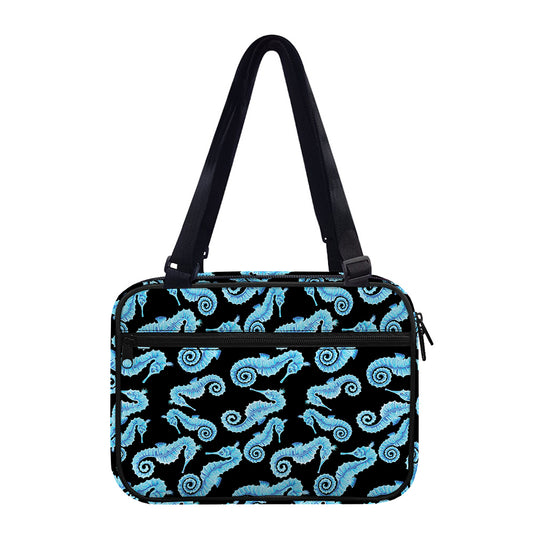 Watercolor Seahorse Pattern Print Double Strap Bible Bag