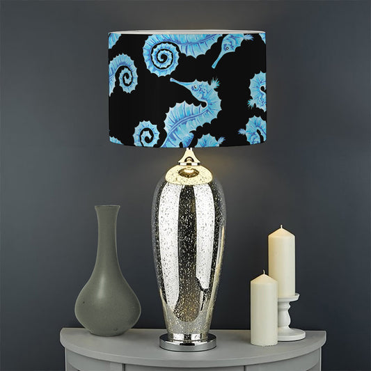 Watercolor Seahorse Pattern Print Drum Lamp Shade