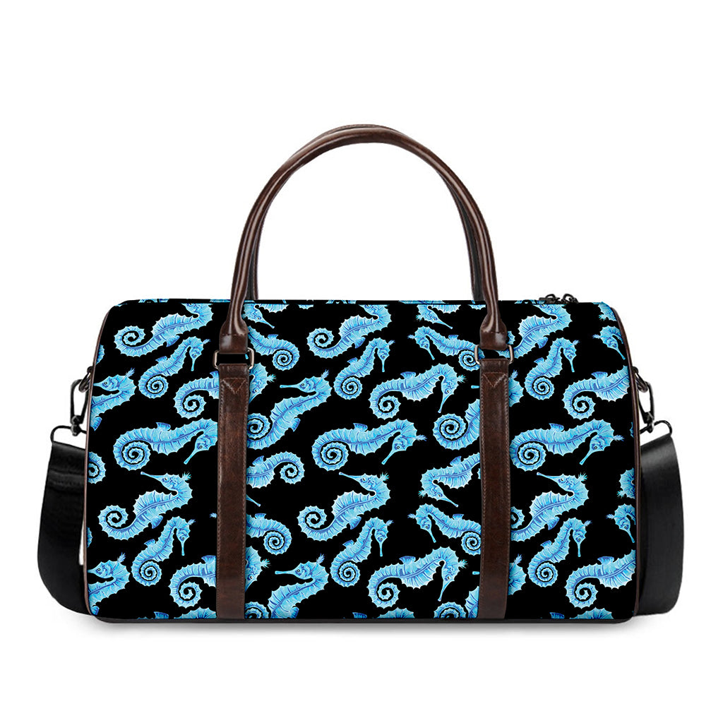 Watercolor Seahorse Pattern Print Duffle Bag