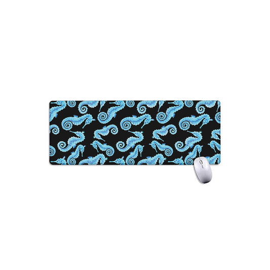 Watercolor Seahorse Pattern Print Extended Mouse Pad