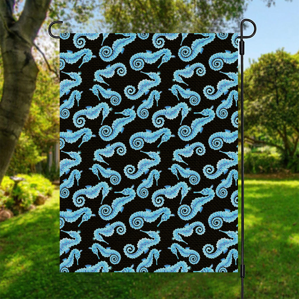 Watercolor Seahorse Pattern Print Garden Flag